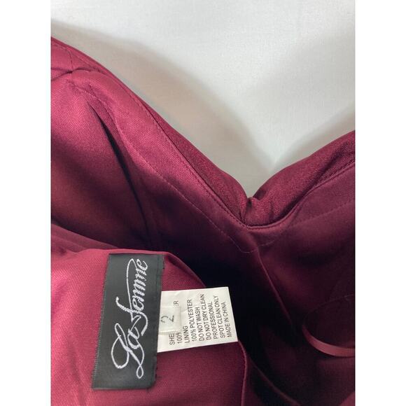 NWT La Femme Ruched Mini Dress in Dark Berry size 2 - Picture 6 of 7